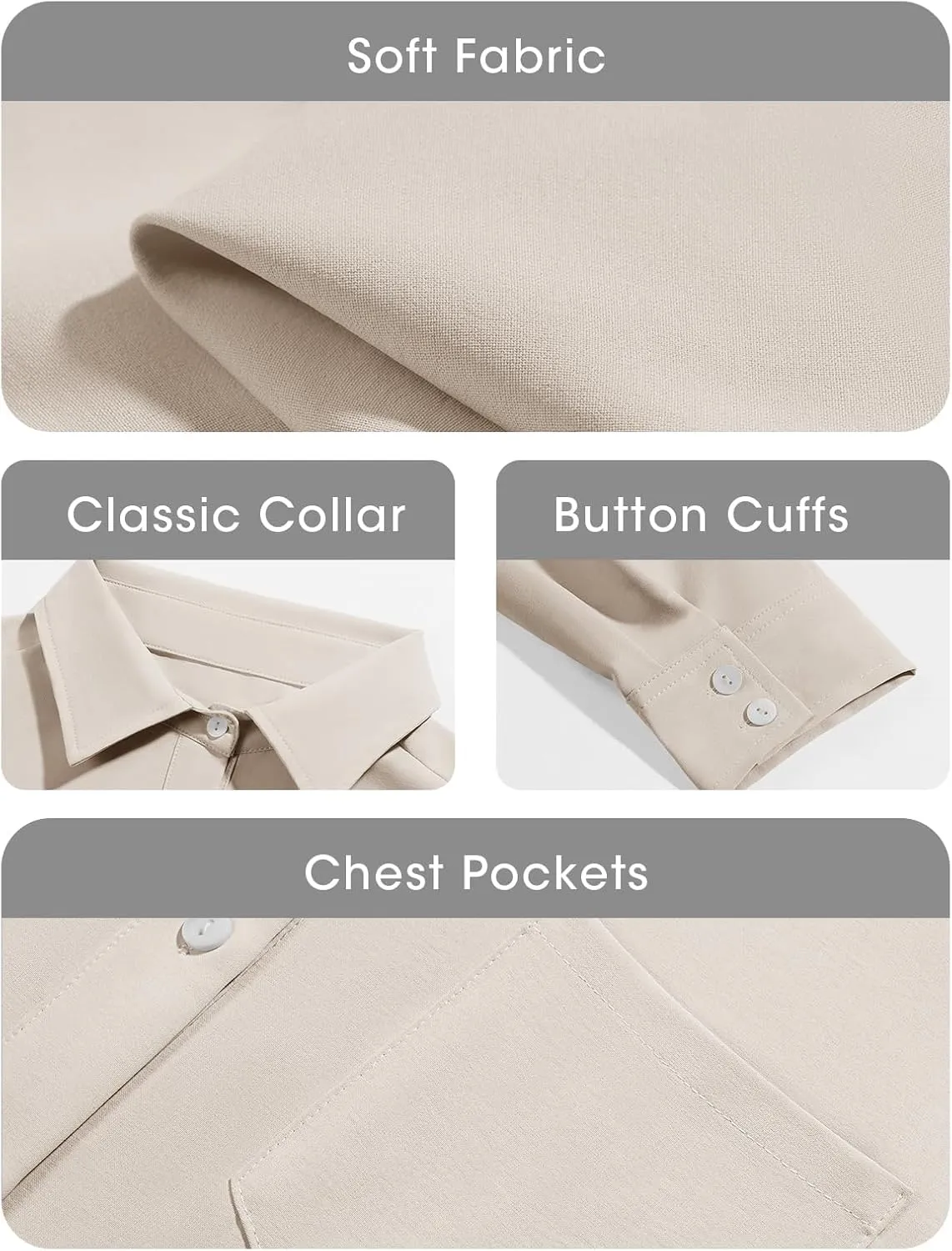 Fisoew Womens Casual Button Down Shirt Dress Long Sleeve Collared Pleated Swing Mini Dresses