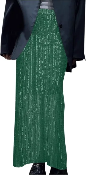 for Women Maxi Long Loose Fit Sequin Sparkly Glitter Basic Skorts Women 2025 Fashion Y2K