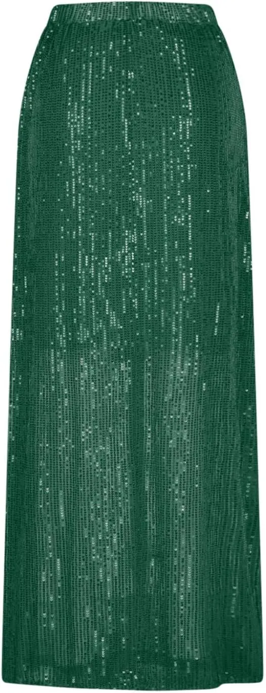 for Women Maxi Long Loose Fit Sequin Sparkly Glitter Basic Skorts Women 2025 Fashion Y2K