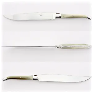 Forge de Laguiole Bread Knife Light Horn Tip Handle - Shiny Finish