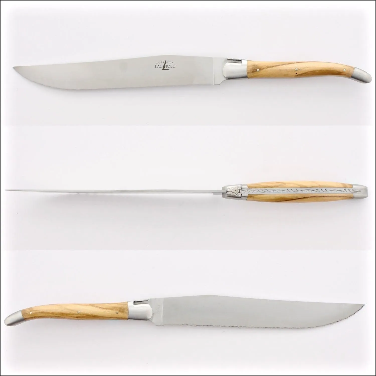 Forge de Laguiole Bread Knife Olivewood - Satin Finish