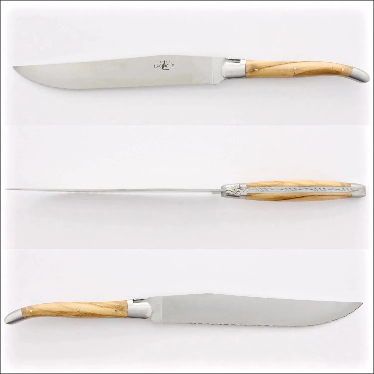 Forge de Laguiole Bread Knife Olivewood - Satin Finish