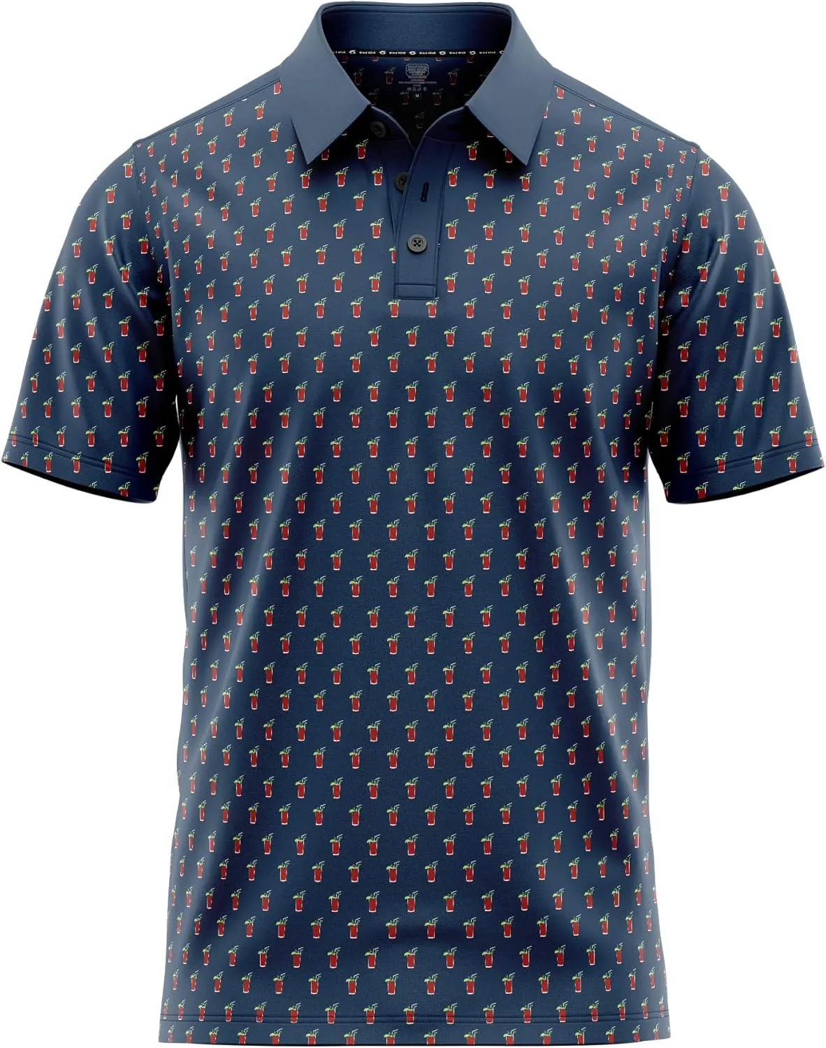 Funny Golf Polo Men Shirts - Short Sleeve UPF Quick Dry Fit Performance Moisture Wicking Stretch Crazy Summer Casual Tropical