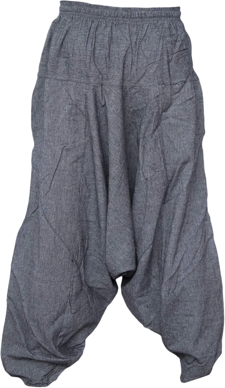 Gheri Men's Cotton Hemp Harem Aladdin Genie Wide Crotch Ninja Pants Trousers