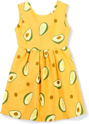 Girls Floral Sleeveless Summer Dress Casual Beach V Back Bow Sundress