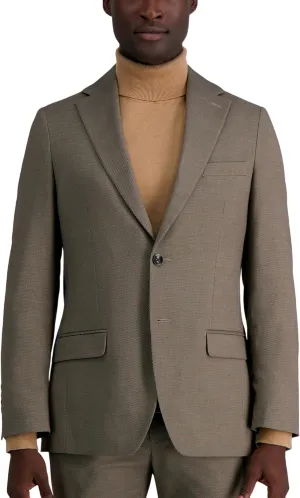 Haggar Men's JMH Premium Stretch Tailored Fit Suit Separate Pants, Medium Taupe-Jacket, 44