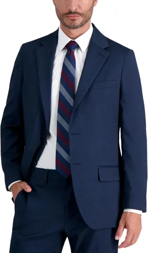 Haggar Men's JMH Premium Stretch Tailored Fit Suit Separate Pants, Navy-Jacket, 42