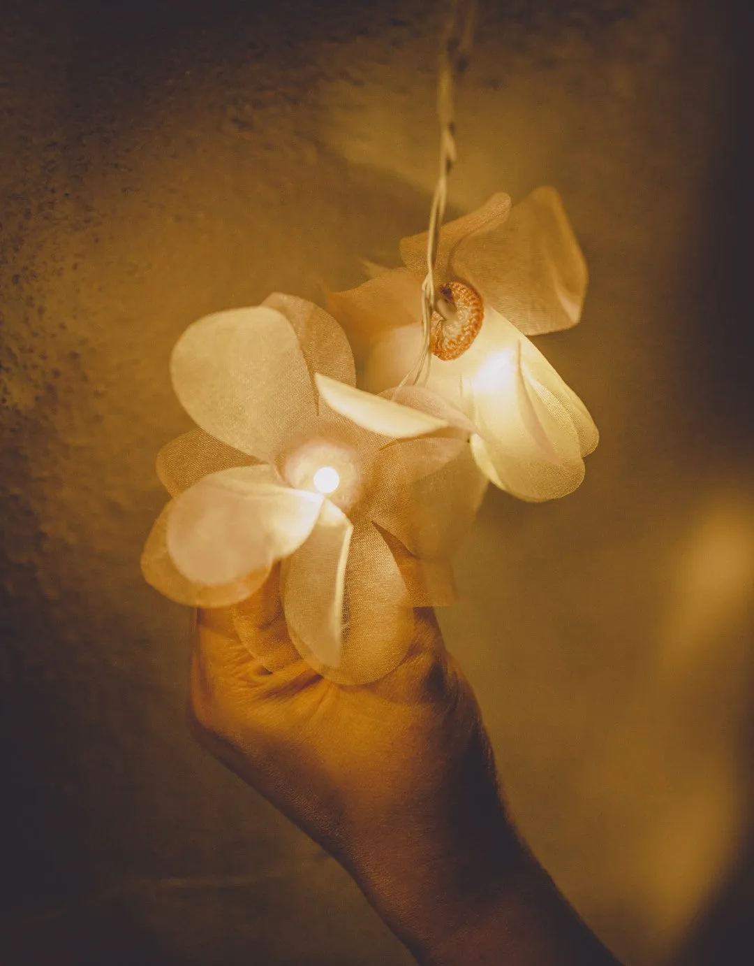 Handmade LED String Lights Lilac Rose