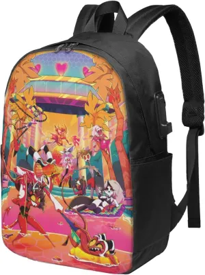 Helluva Comedy Boss Laptop Backpack Gym Bags Business Backpack Cozy Travel Bags Unisex Adult Casual Daypack for Outdoor Computer Bag with Usb Charging Port