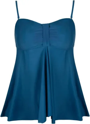 Hilor Women's Flyaway Tankini Top Bandeau Swimsuit Flowy Bathing Suit Tummy Conceal Swimwear