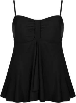 Hilor Women's Flyaway Tankini Top Bandeau Swimsuit Flowy Bathing Suit Tummy Conceal Swimwear