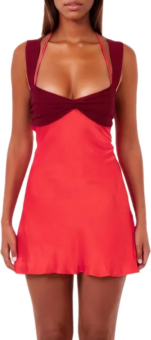 ISZPLUSH Womens Mini Dress Patchwork Sleeveless Strapless Lace Up High Waist A-line Elegant Party Clubwear Short Dress