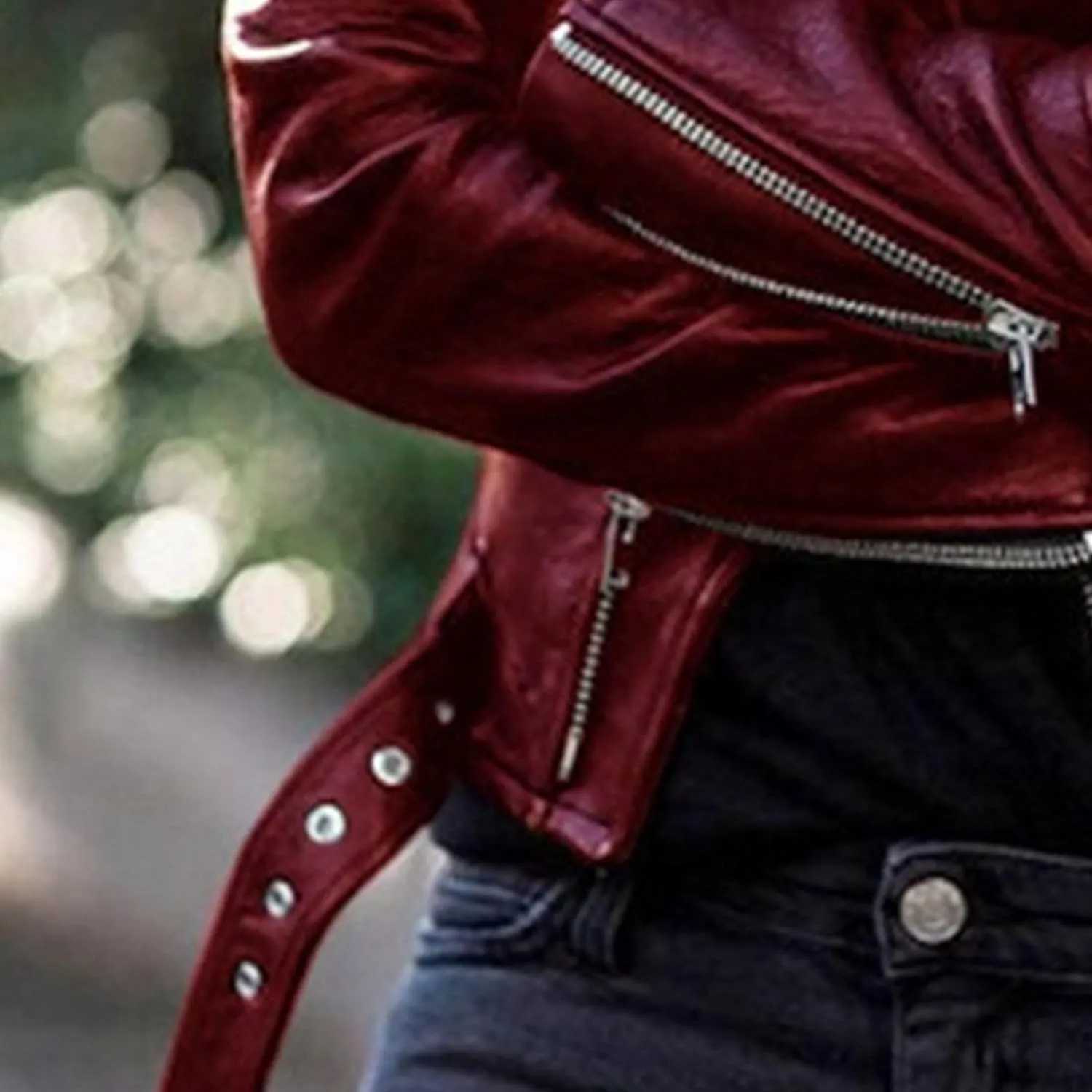 JEKE-DG Women's Casual Blazer Collar Fashion Coat Vintage Biker Spring Fall Coat Jacket Faux Leather Zip Up Coats