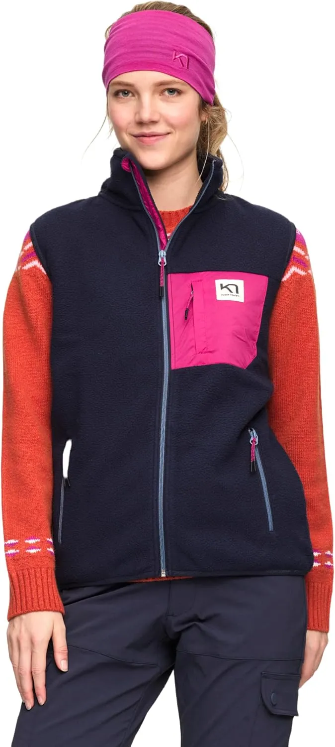 Kari Traa Rothe Women's Fleece Vest, Lightweight Winter Jacket Women, Sleeveless Midlayer Jacket with Chest Pocket