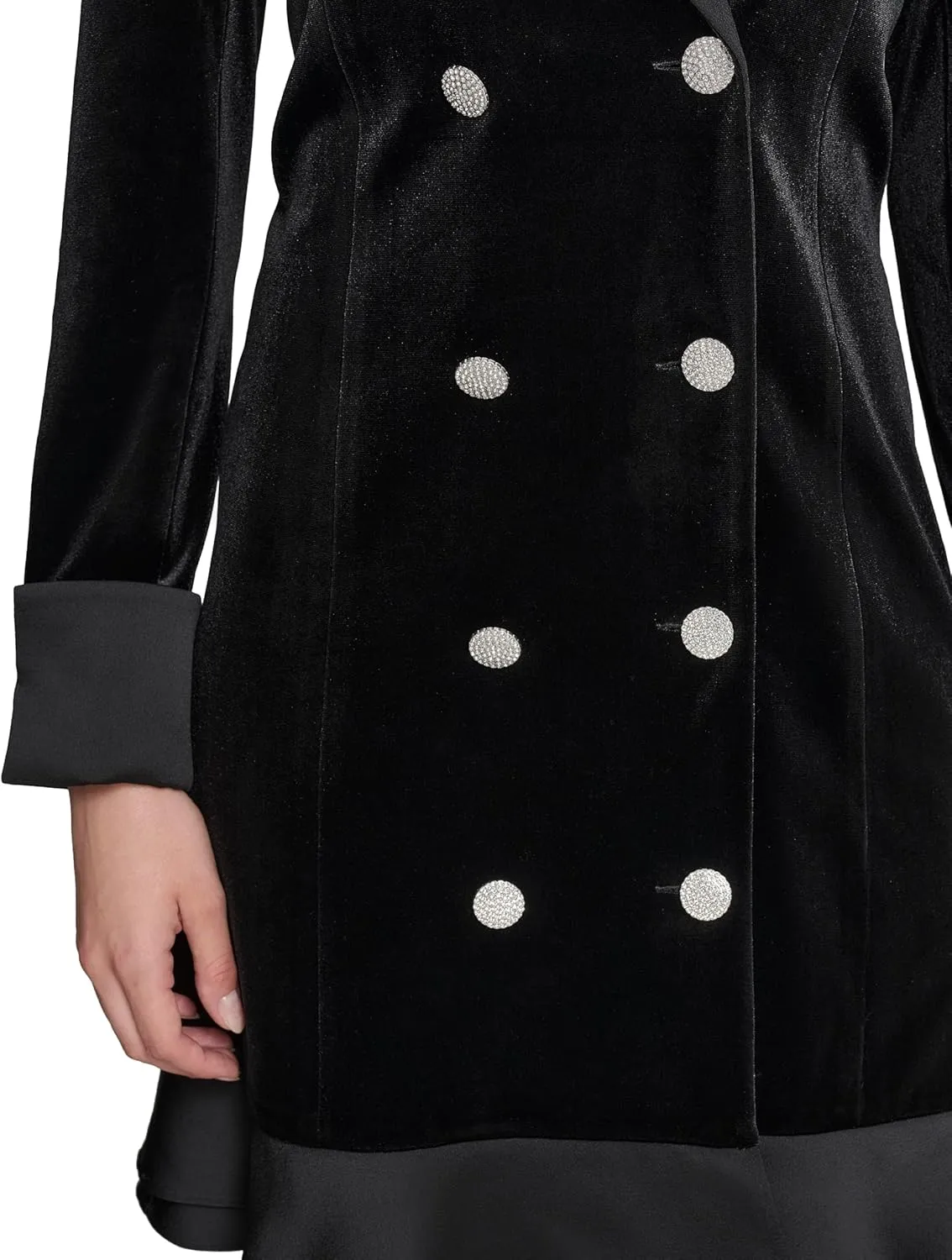 Karl Lagerfeld Paris Women's Novelty Button Collared Blazer Mini Dress