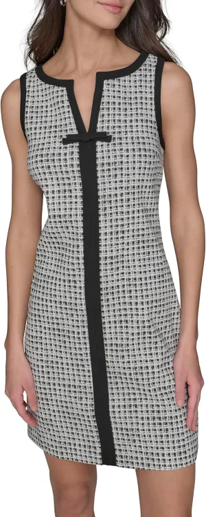 Karl Lagerfeld Paris Women's Sleeveless V-Neck Bow A-line Mini Dress