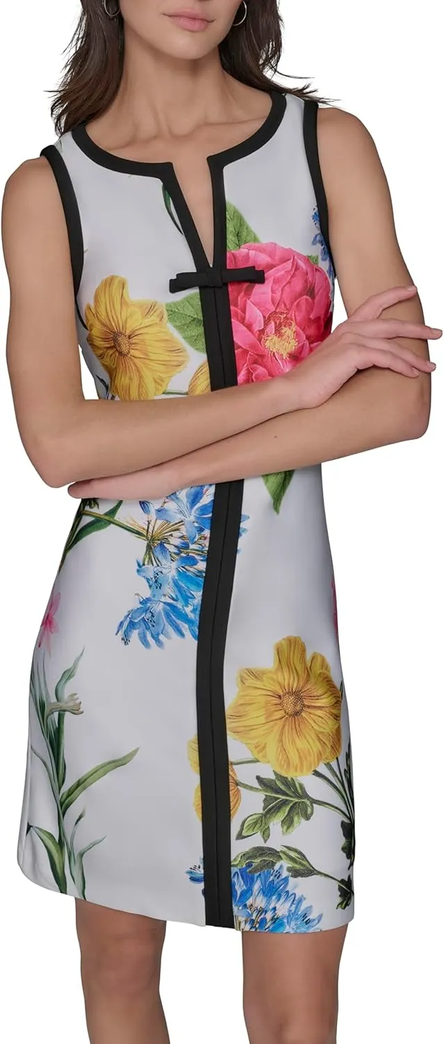 Karl Lagerfeld Paris Women's Sleeveless V-Neck Bow A-line Mini Dress