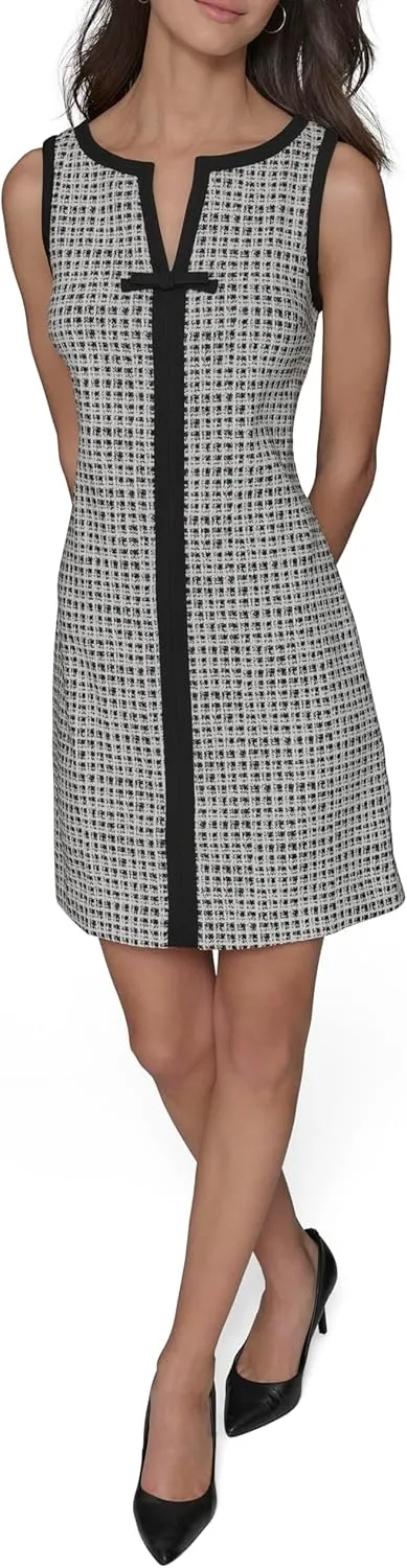 Karl Lagerfeld Paris Women's Sleeveless V-Neck Bow A-line Mini Dress