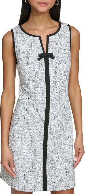 Karl Lagerfeld Paris Women's Sleeveless V-Neck Bow A-line Mini Dress