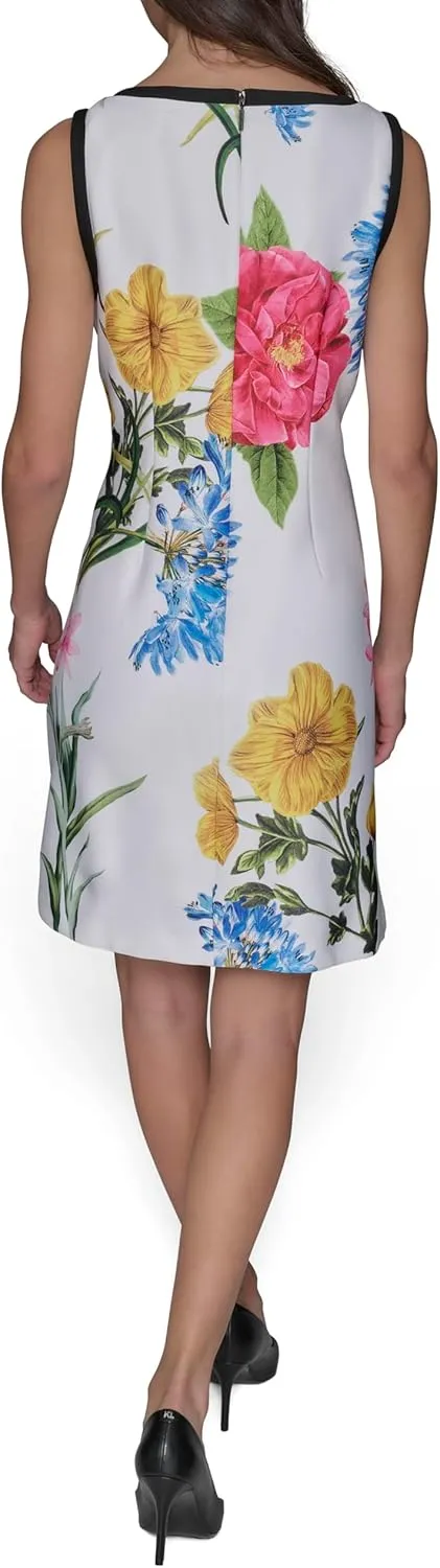 Karl Lagerfeld Paris Women's Sleeveless V-Neck Bow A-line Mini Dress