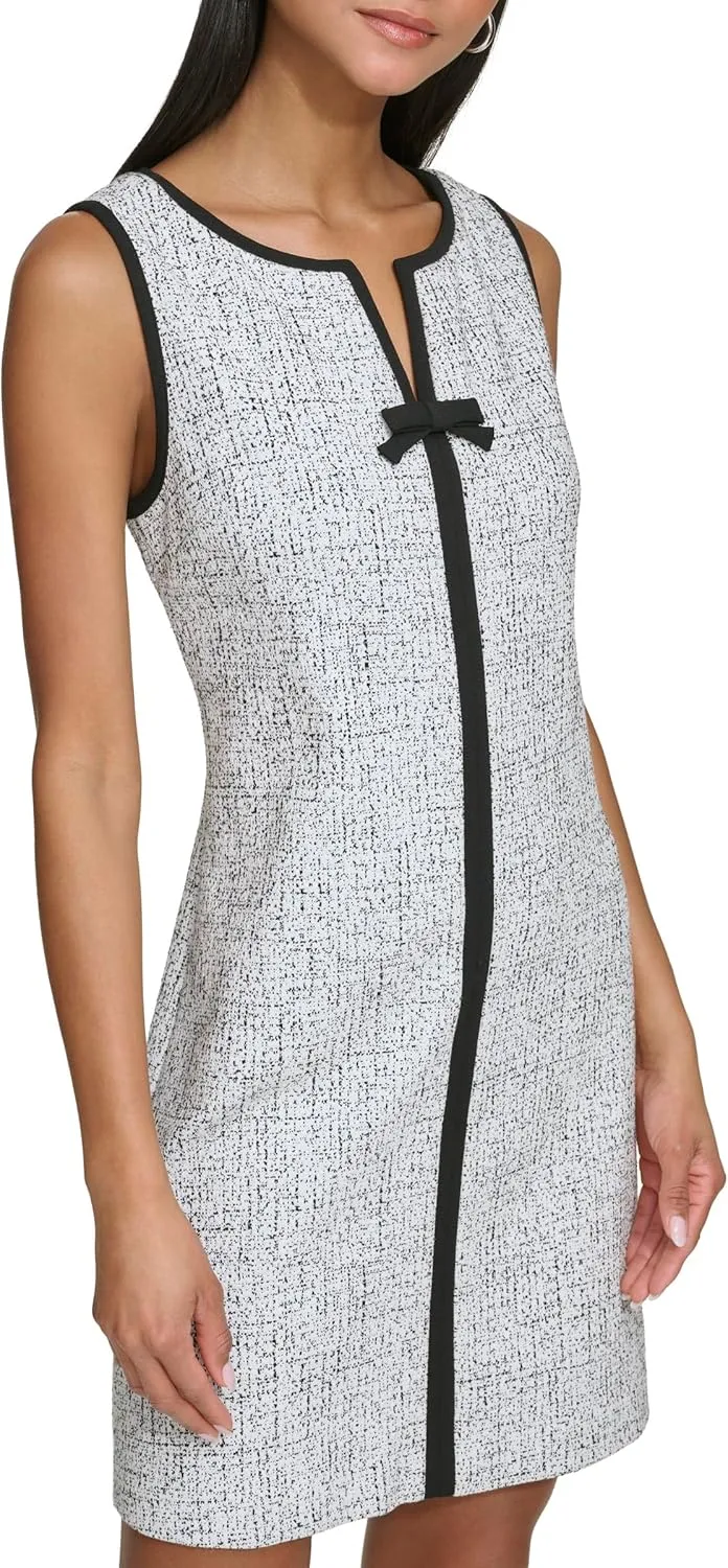 Karl Lagerfeld Paris Women's Sleeveless V-Neck Bow A-line Mini Dress
