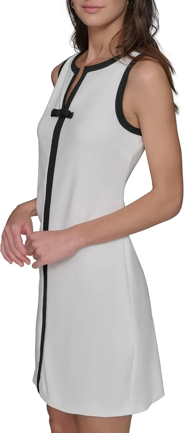 Karl Lagerfeld Paris Women's Sleeveless V-Neck Bow A-line Mini Dress