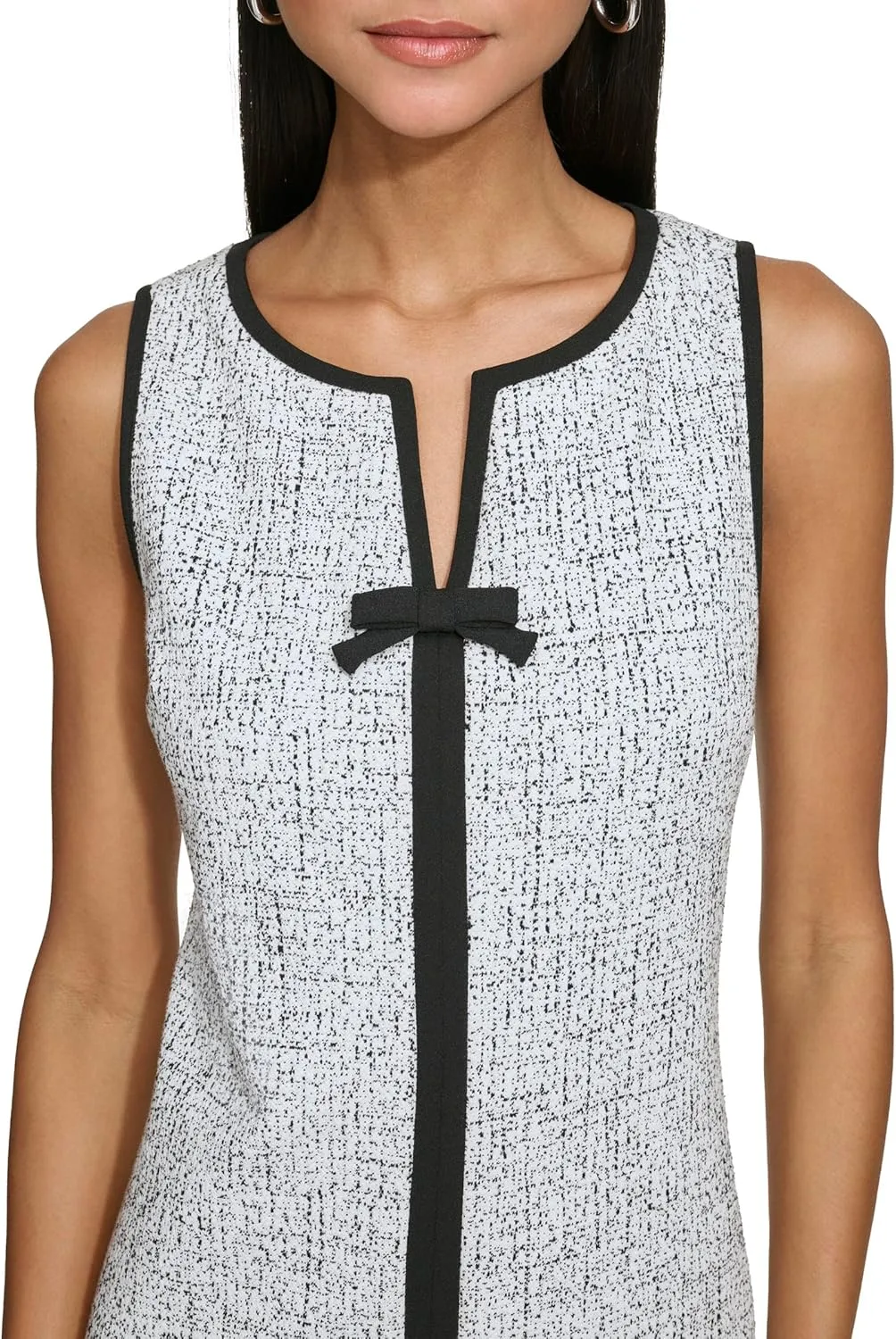 Karl Lagerfeld Paris Women's Sleeveless V-Neck Bow A-line Mini Dress