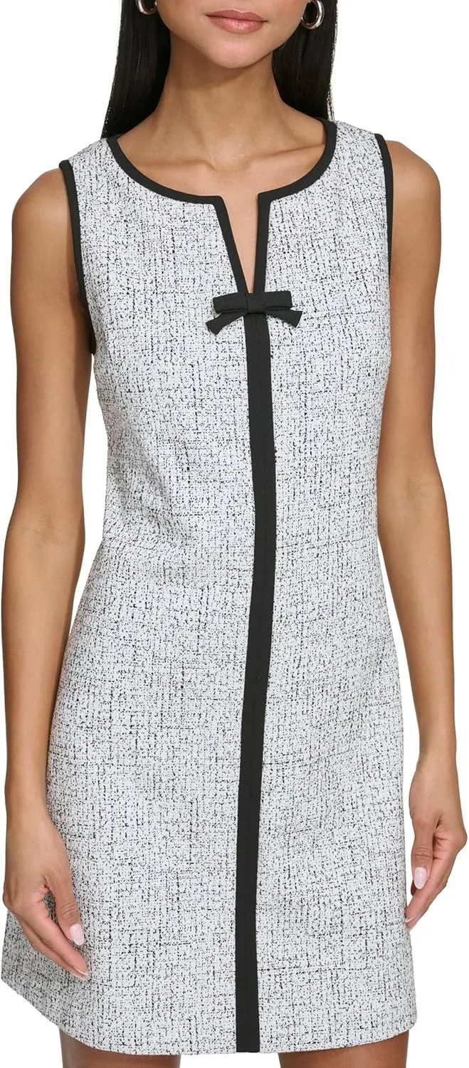 Karl Lagerfeld Paris Women's Sleeveless V-Neck Bow A-line Mini Dress
