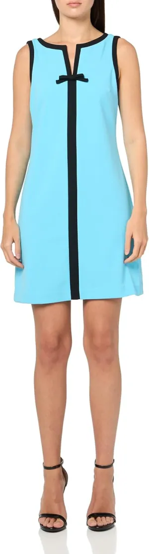 Karl Lagerfeld Paris Women's Sleeveless V-Neck Bow A-line Mini Dress
