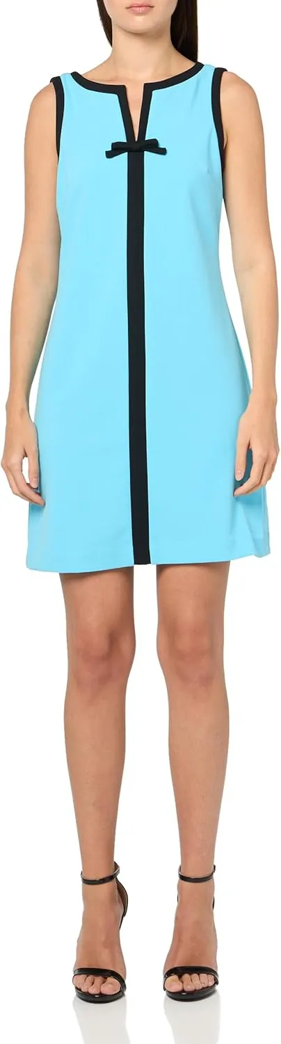 Karl Lagerfeld Paris Women's Sleeveless V-Neck Bow A-line Mini Dress