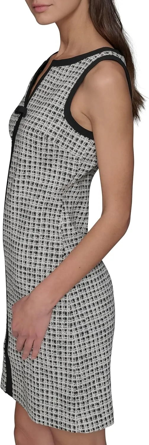 Karl Lagerfeld Paris Women's Sleeveless V-Neck Bow A-line Mini Dress