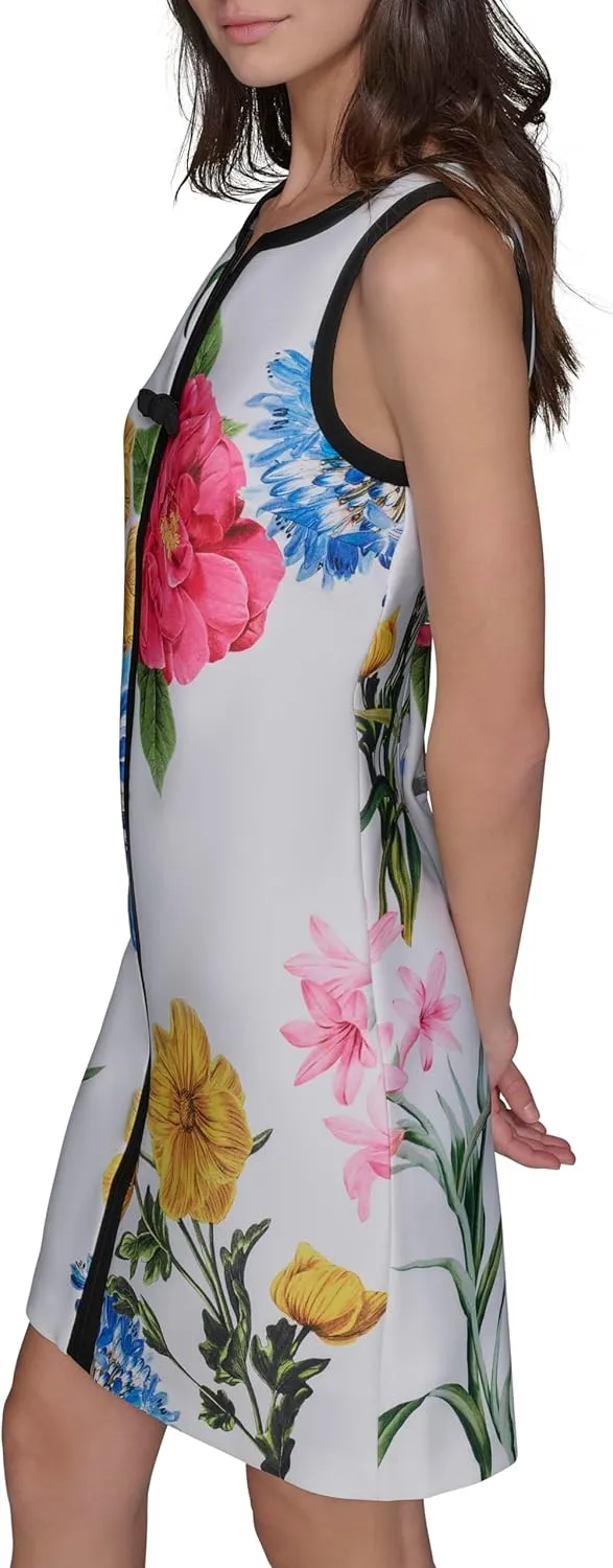Karl Lagerfeld Paris Women's Sleeveless V-Neck Bow A-line Mini Dress