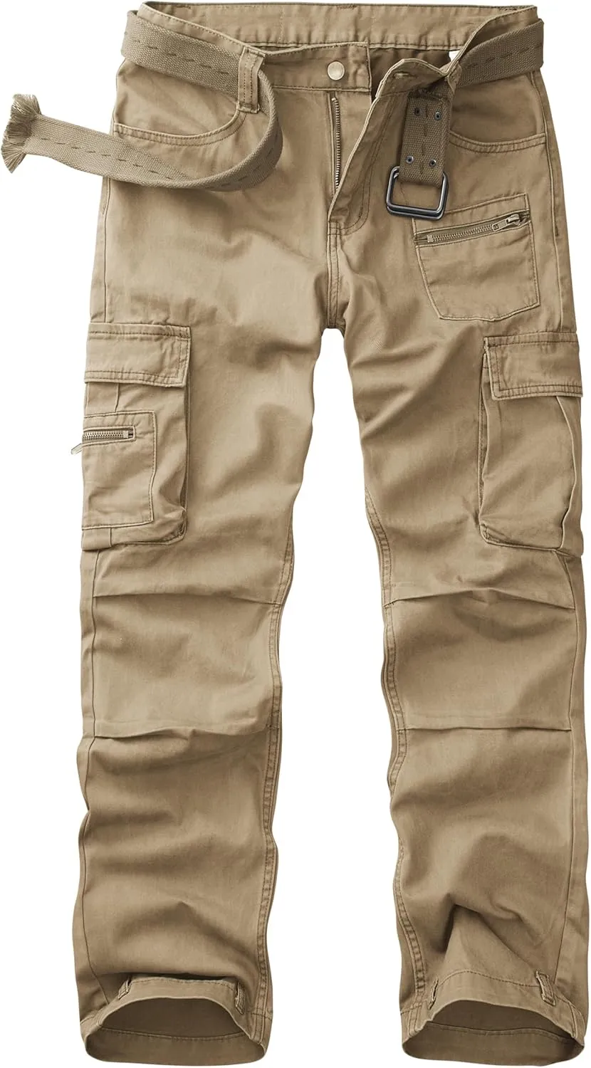KOCTHOMY Hiking Pants Women Relaxed Fit Cargo Pants Casual Work Pants with Zipper Pockets No Belt
