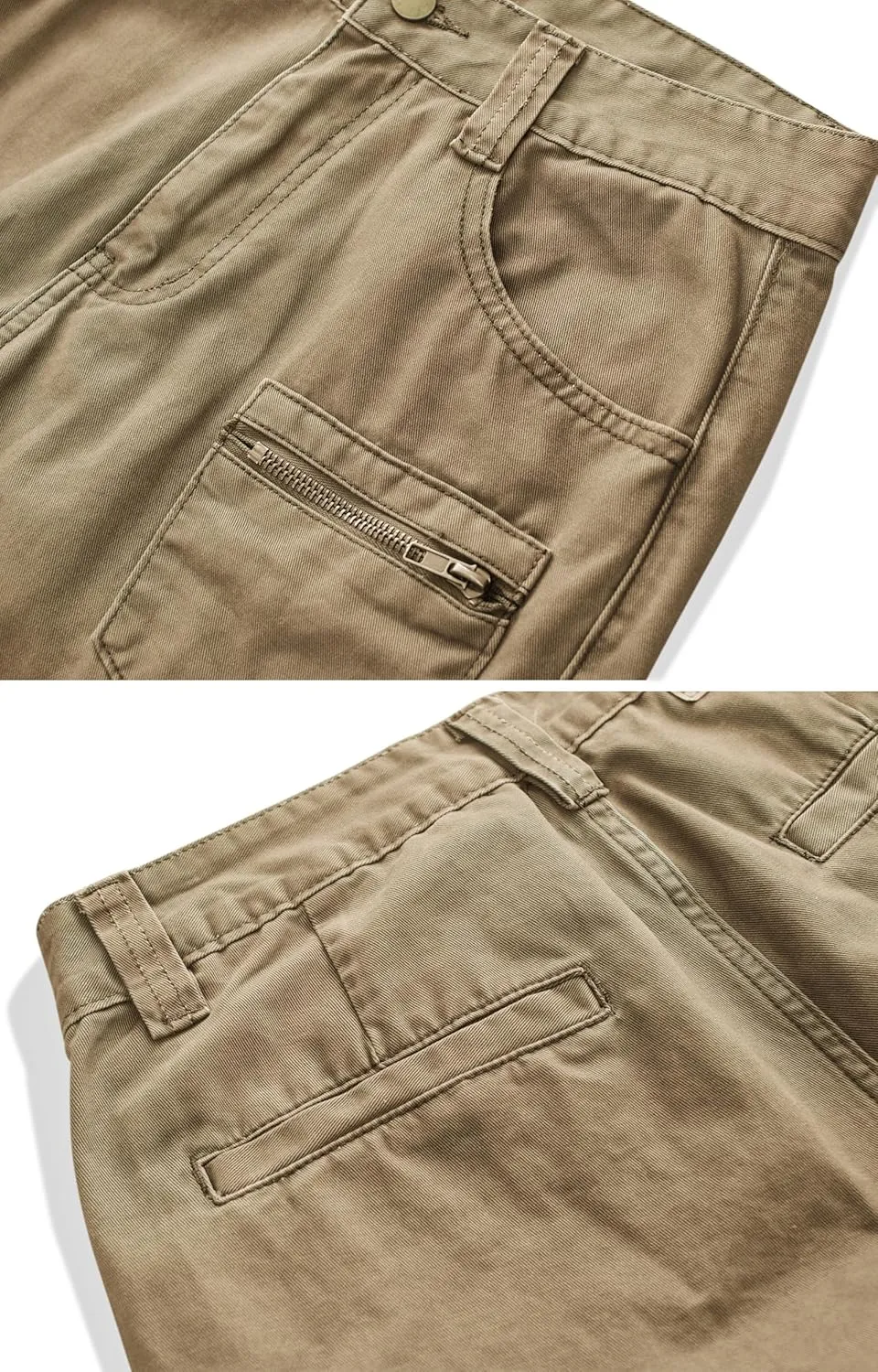 KOCTHOMY Hiking Pants Women Relaxed Fit Cargo Pants Casual Work Pants with Zipper Pockets No Belt