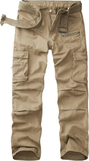 KOCTHOMY Hiking Pants Women Relaxed Fit Cargo Pants Casual Work Pants with Zipper Pockets No Belt