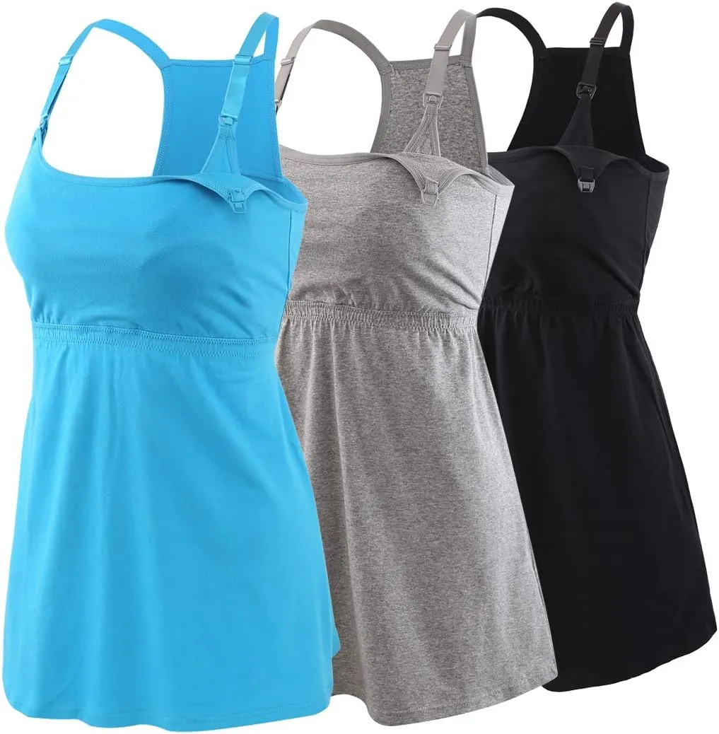 KUCI Maternity Nursing Tank Top, Women Maternity Cami Nursing Sleep Bra Breastfeeding Tops for Pregnancy