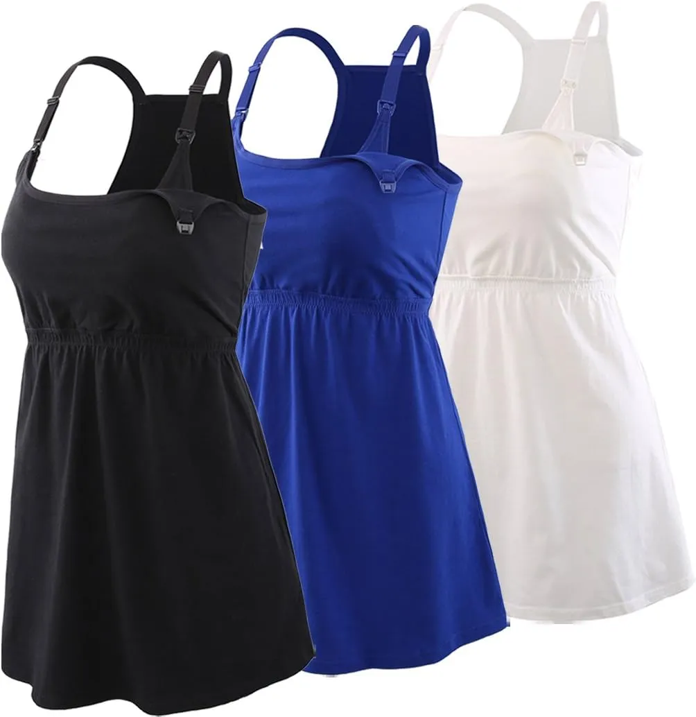 KUCI Maternity Nursing Tank Top, Women Maternity Cami Nursing Sleep Bra Breastfeeding Tops for Pregnancy