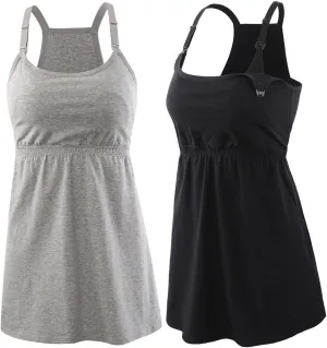 KUCI Maternity Nursing Tank Top, Women Maternity Cami Nursing Sleep Bra Breastfeeding Tops for Pregnancy