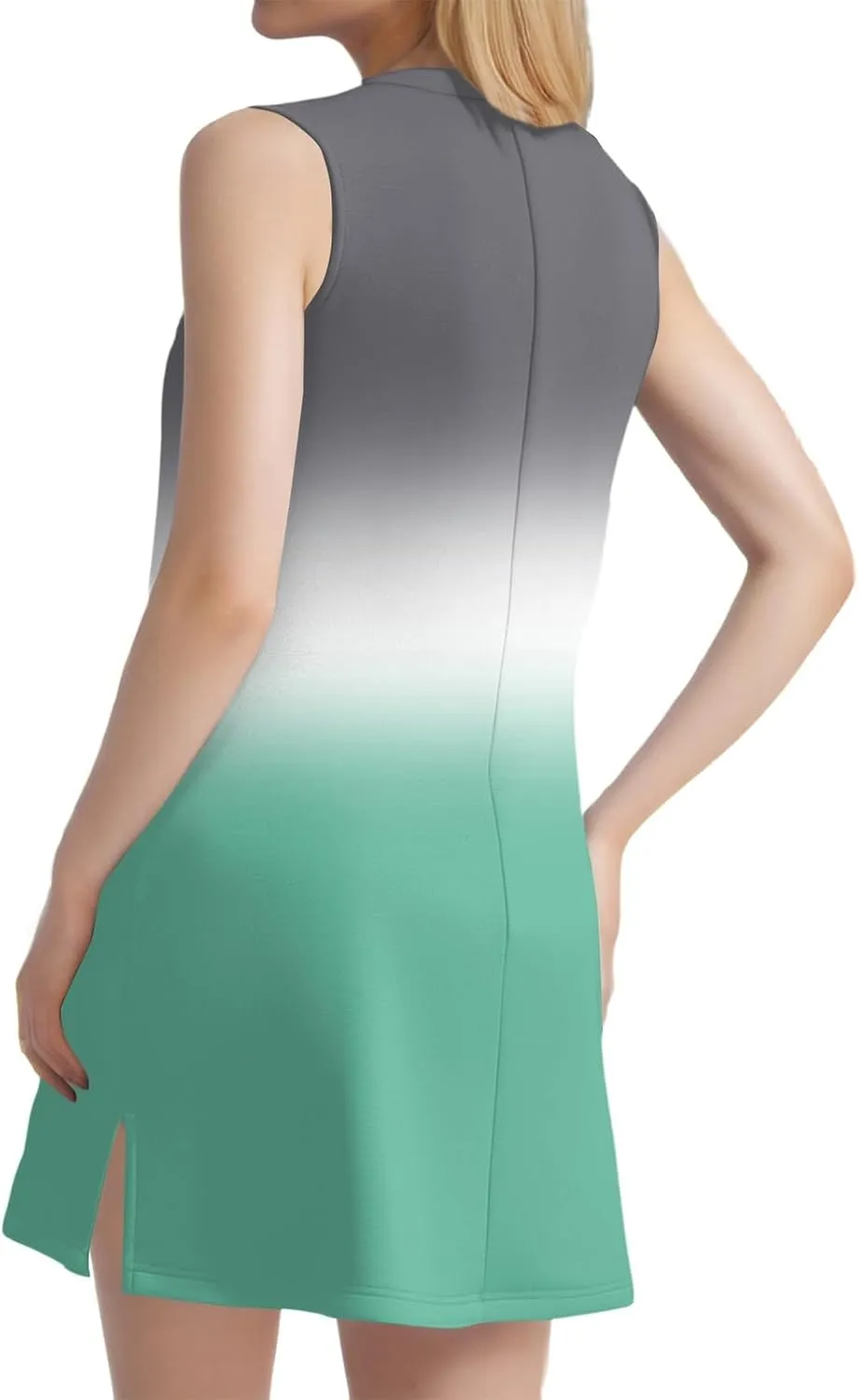 KUIOLYPOER Summer Dresses for Women 2025 V-Neck Sleeveless Sundress Trendy Casual Vacation Beach Dress with Hem Split