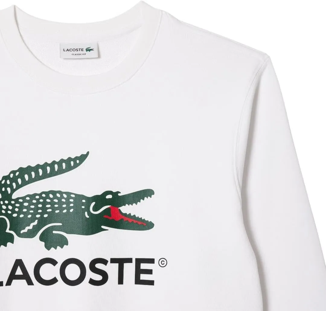 Lacoste Men's Crocodile Print Crew Neck Sweatshirt