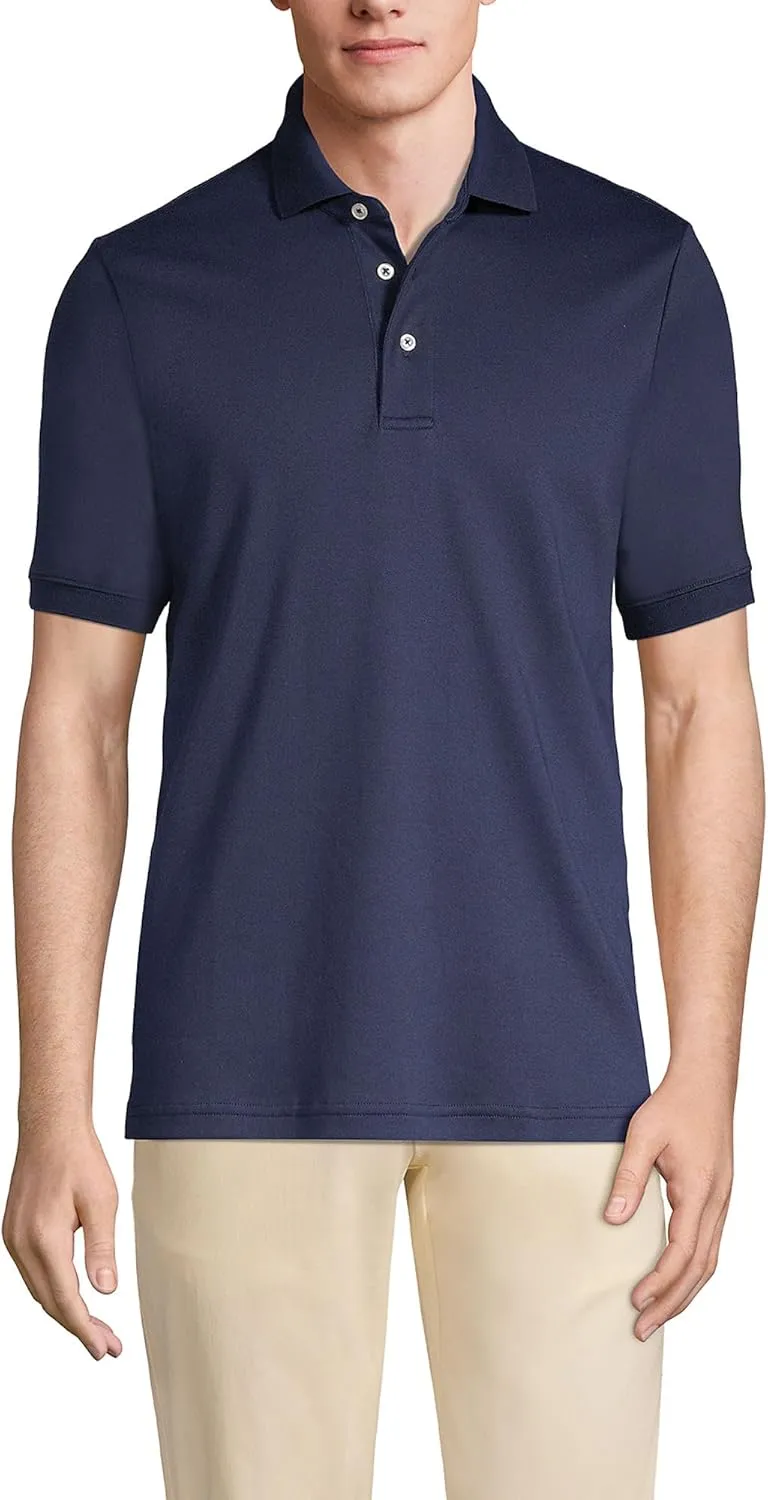 Lands' End Men's Short Sleeve American-Grown Supima Cotton Polo Shirt