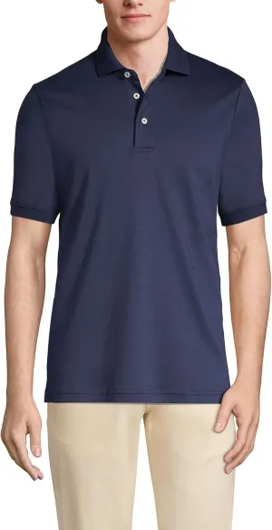 Lands' End Men's Short Sleeve American-Grown Supima Cotton Polo Shirt