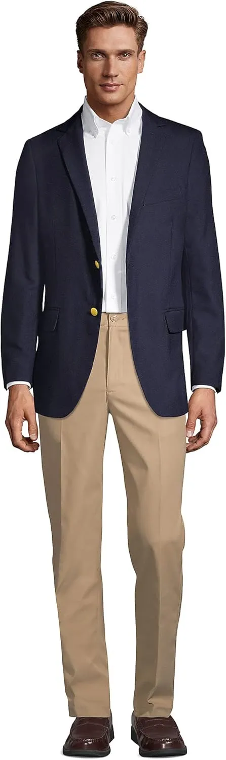 Lands' End School Uniform Men's Tailored Fit Hopsack Blazer