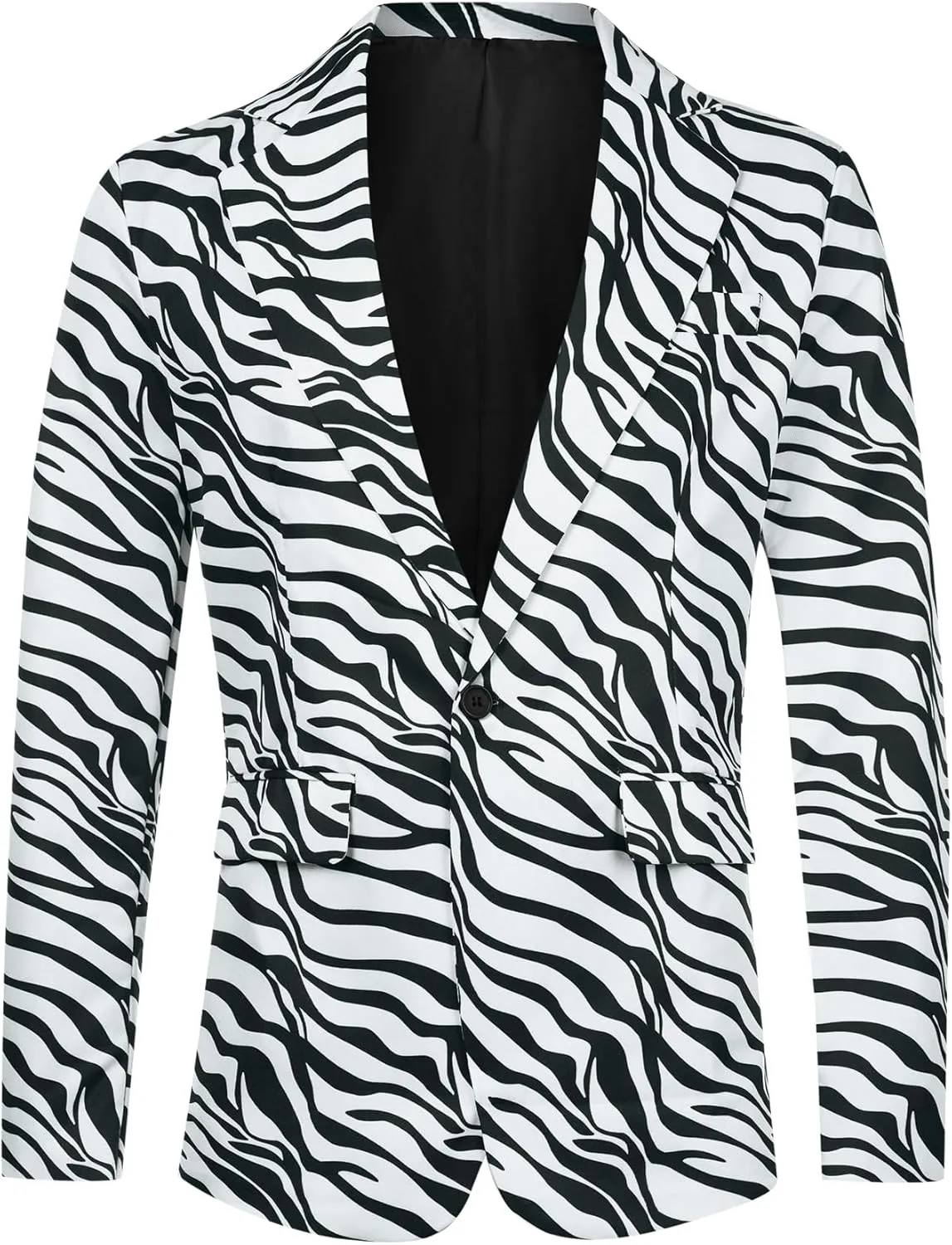Lars Amadeus Animal Printed Blazer for Men's Vintage Slim Fit One Button Party Sports Coats