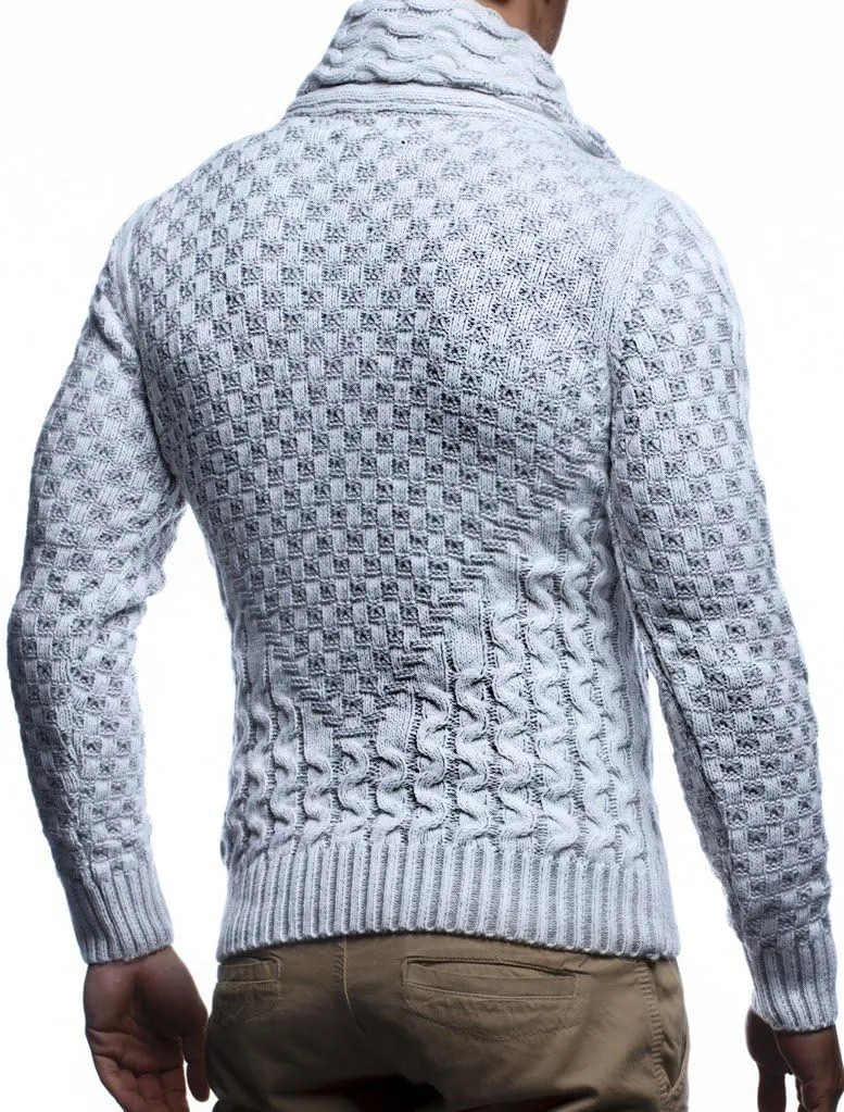 Leif Nelson Men's Knitted Jacket Turtleneck Cardigan Winter Pullover Hoodies Casual Sweaters Jumper LN5340