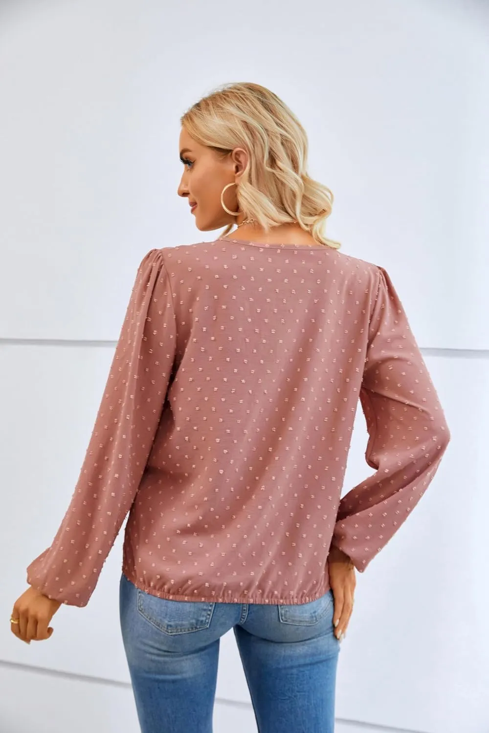 LOLONG Womens Tops Short/Long Sleeve V Neck Chiffon Blouses Dressy Casual Pom Poms Shirts