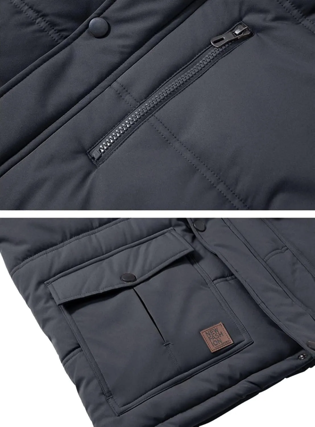 MAGNIVIT Men's Winter Jacket Puffer Coats Thicken Warm Fur Down Parka Jcket with Removable Hood