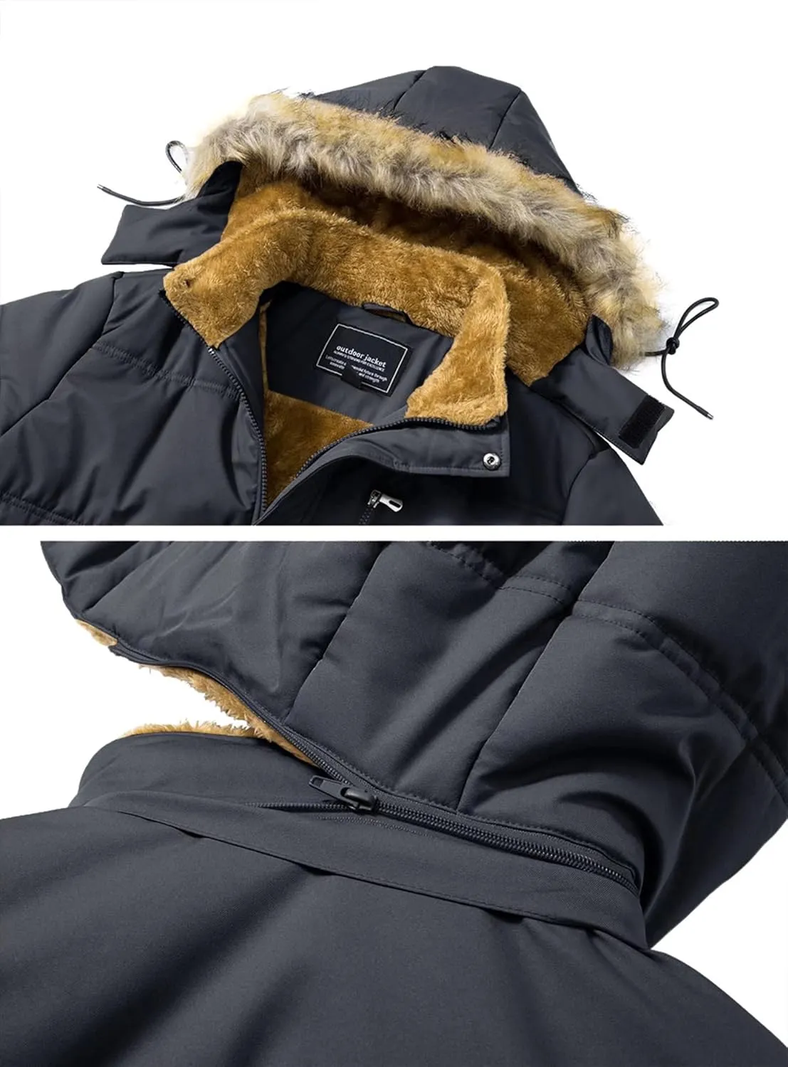 MAGNIVIT Men's Winter Jacket Puffer Coats Thicken Warm Fur Down Parka Jcket with Removable Hood