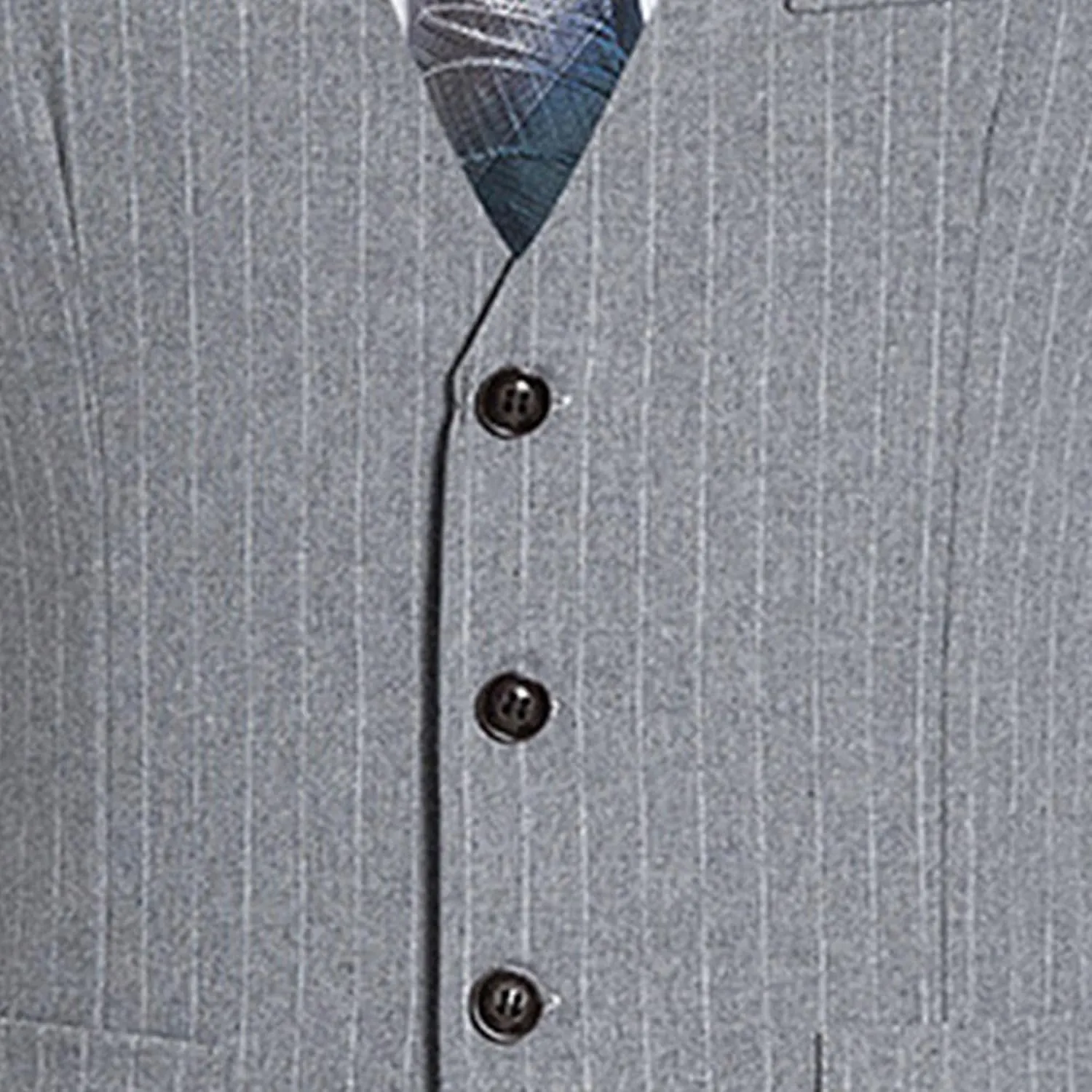Maiyifu-GJ Men's Casual Pinstripe Dress Vests Formal Business Waistcoat Slim Fit Wedding Suit Vest for Suit or Tuxedo