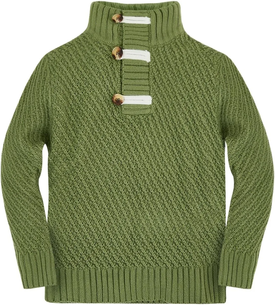 Makkrom Toddler Sweater Baby Boy Girl Turtleneck Cable Knit Sweaters Long Sleeve Christmas Outwear Spring Fall Winter